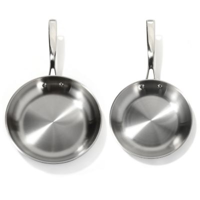 Macy's Belgique Stainless Steel Set of Two 8" and 10" Fry Pans