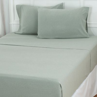 North Shore Linens Portuguese 100% Cotton Flannel Heather Sheet Set