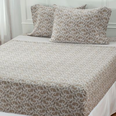North Shore Linens Portugese 100% Cotton Flannel Paisley Sheet Set