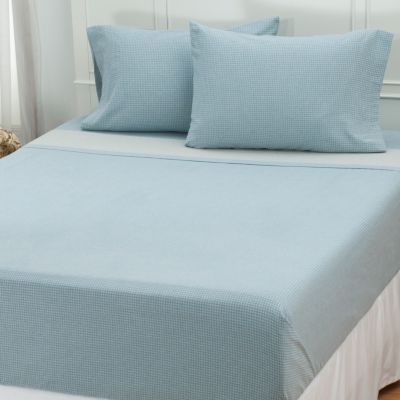 North Shore Linens Portugese 100% Cotton Flannel Gingham Sheet Set