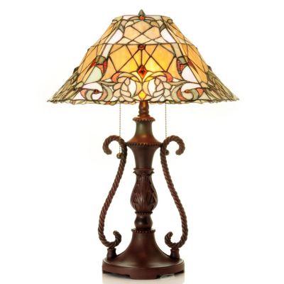 BRAIDED LAUREL STAINED GLASS TABLE LAMP