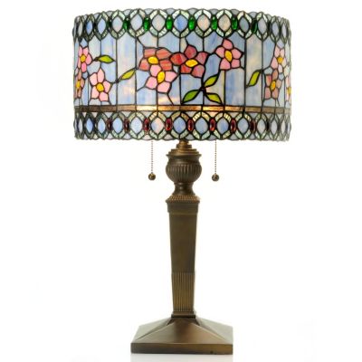 CIRCLE OF BELLAMY STAINED GLASS LAMP