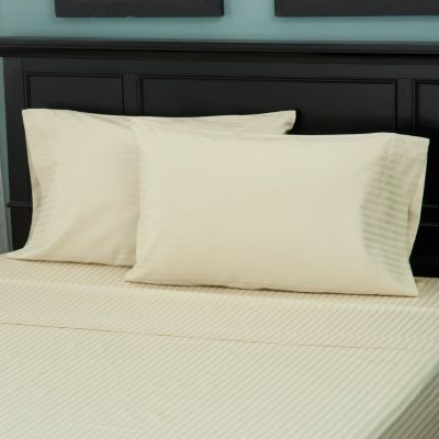 North Shore Linens 600TC Egyptian Cotton Damask Stripe Pillow Case Pair