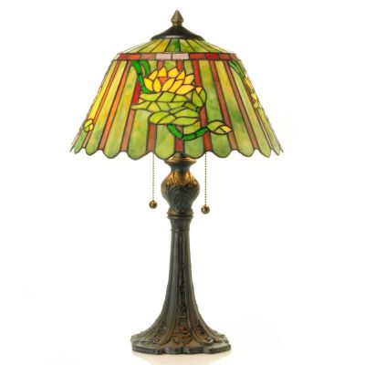 Egyptian Water Lily Stained Glass Table Lamp