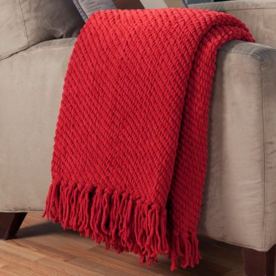431-412 - North Shore Linens&trade; Chenille 60'' x 50'' Twill Pattern Throw