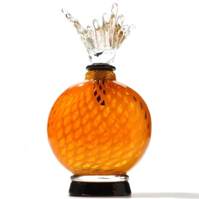 FAVRILE ART GLASS HAND BLOWN SMALL CRACKLE PERFUME BOTTLE
