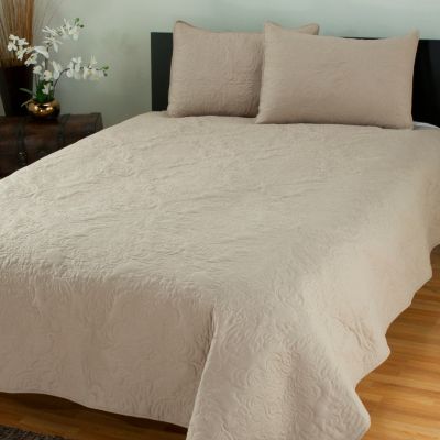 "Marguerite" Quilted 3pc Coverlet Set
