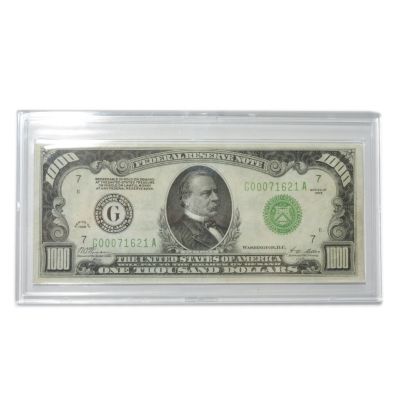 1929 $1000 BILL NICE CONDITION IN HOLDER