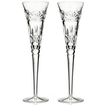 431-562 - Waterford&reg; Crystal Lismore 6 oz Set of Two Toasting Flutes - Signed by Jim O'Leary