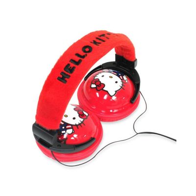 431-659 - Hello Kitty&reg; Foldable Red & Black Plush Headphones 