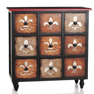 431-815 - Style at Home with Margie 26" Fleur-de-lis Apothecary Chest 