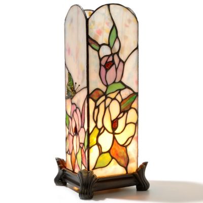 TIFFANY STYLE BUTTERFLY ROSETTE ACCENT LAMP