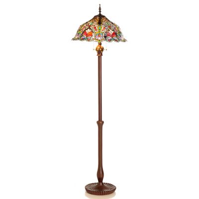 431-829 - Tiffany-Style 63" Baroque Stained Glass Floor Lamp 