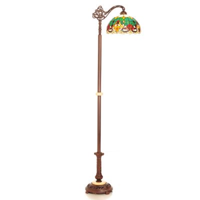 431-910 - Tiffany-Style 67'' Island Retreat Geometrical Stained Glass Floor Lamp 