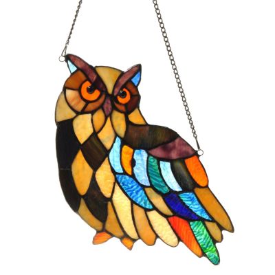 TIFFANY STYLE HENRY'S A HOOT WINDOW PANEL