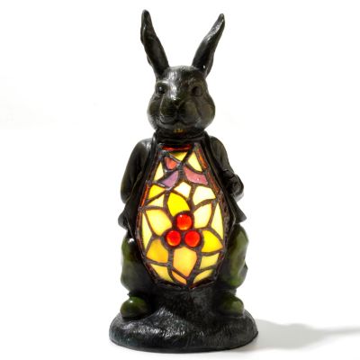 TIFFANY STYLE RAZZLE DAZZLE RABBIT ACCENT LAMP