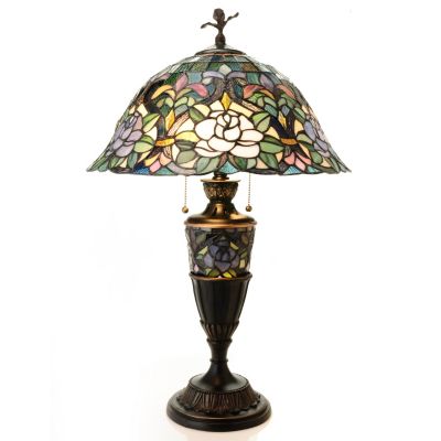 431-923 - Tiffany-Style 28" Escape to Laurelton Double Lit Table Lamp