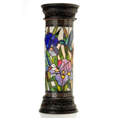 431-929 - Tiffany-Style 27'' Splendor in the Grass Stained Glass Pedestal Lamp 