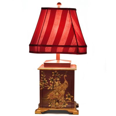 HORTENSE HANDPAINTED PEACOCK LAMP
