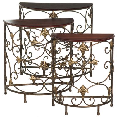 SET OF 3 FLEUR DE DEMI NESTING TABLES
