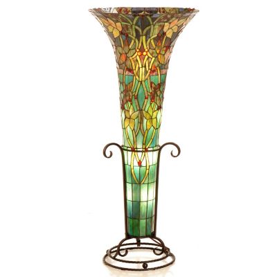 432-192 - Tiffany-Style 45'' The Harvest of Dreams Stained Glass Vase Floor Lamp 