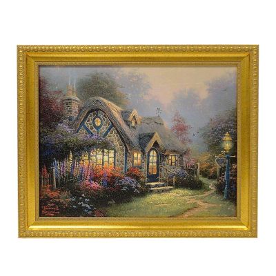 THOMAS KINADE "CANDLELIGHT COTTAGE" 16X20 TEXTURED PRINT