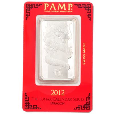 2012 1OZ SILVER PAMP SUISSE YEAR OF THE DRAGON