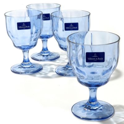 432-538 - Villeroy & Boch Farmhouse Touch Four-Piece Blue Crystal Drinkware Set