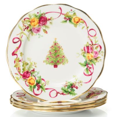 ROYAL ALBERT OLD COUNTRY ROSES 8" HOLIDAY SALAD PLATE