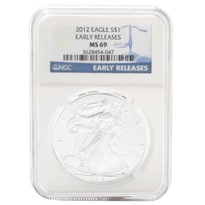 2012 SILVER EAGLE EARLY RELEASE LABEL NGC MS69