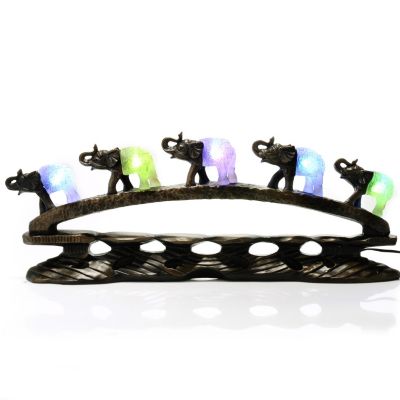 433-015 - Style at Home with Margie 8.5" Elephants on Parade LED Bridge Light