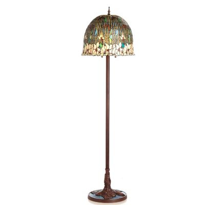 433-016 - Tiffany-Style 66'' Pond Lily Stained Glass Floor Lamp 