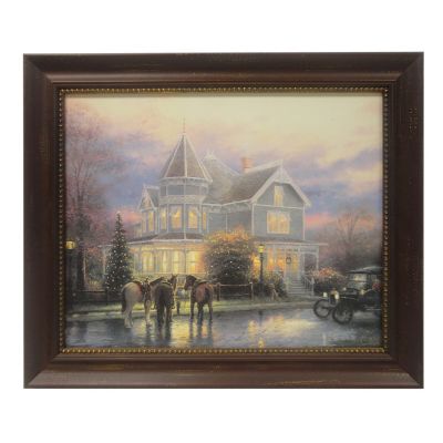 THOMAS KINKADE "CHRISTMAS MEMORIES" FRAMED TEXTURED PRINT