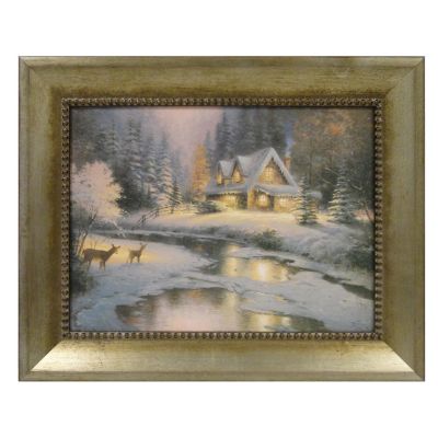 THOMAS KINKADE " DEER CREEK COTTAGE" FRAMED TEXTURED PRINT