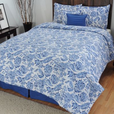 433-712 - North Shore Linens&trade; 200TC "Indigo" Cotton Six-Piece Comforter Set 