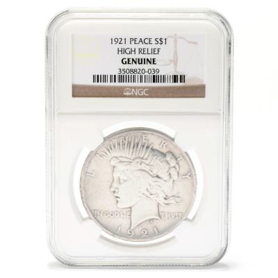 1921 Peace Dollar NGC High Relief
