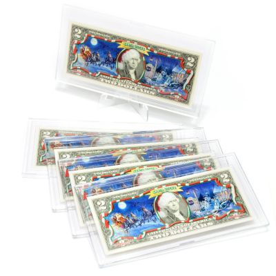 $2 Santa Bucks Christmas Scene in Display Holder