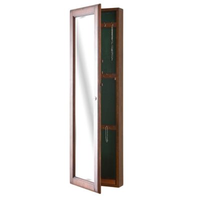 434-147 - Holly & Martin&trade; Warm Brown Walnut Finish Wall-Mount Jewelry Mirror