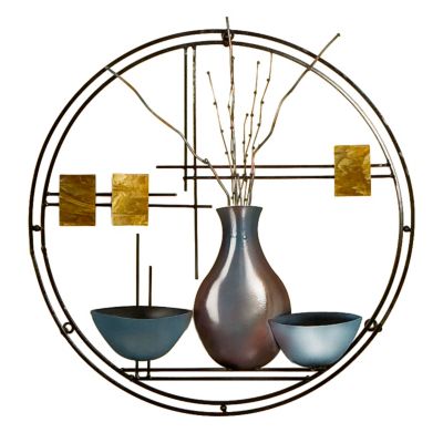 434-213 - Holly & Martin&trade; Stained Glass Vase & Bowl 21" x 21" Wall Art