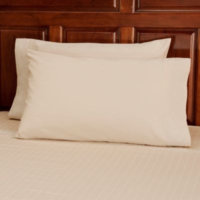 North Shore Linens 500TC Egyptian Zebra Embroidered Tuxedo Stripe Pillowcases