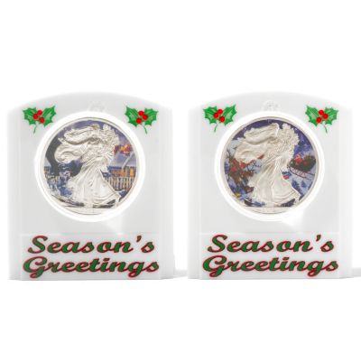 2012 Silver Eagle Holiday Theme - (1) Santa Claus & (1) Snowman