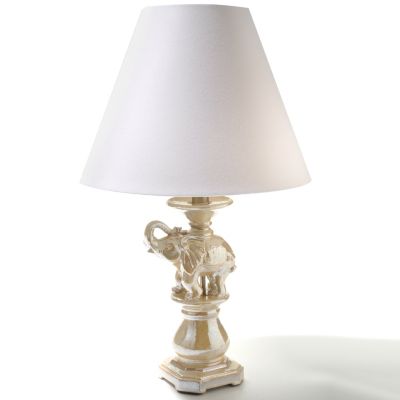 434-414 - Treasured Lighting 23.25" Petite Ceramic Elephant Safari Table Lamp
