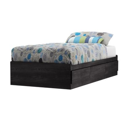 434-467 - South Shore&reg; Furniture Fynn Collection Grey Oak 39" Twin Mates Bed