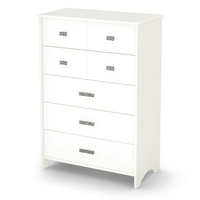 434-477 - South Shore&reg; Furniture Pure White Tiara Collection Five Drawer Dresser