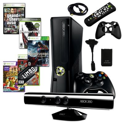 434-631 - Xbox 360 Slim 4GB Kinect Super Bundle w/ Five Games & Accessories
