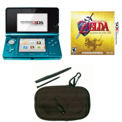 434-728 - Nintendo 3DS Aqua Blue System w/ Legend of Zelda: Ocarina of Time 