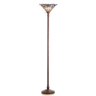 Tiffany Style Delarosa Stained Glass Torchiere