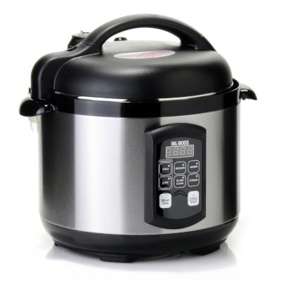 434-897 - Big Boss&trade; Five-Piece 900W 5 qt Stainless Steel Pressure Cooker 