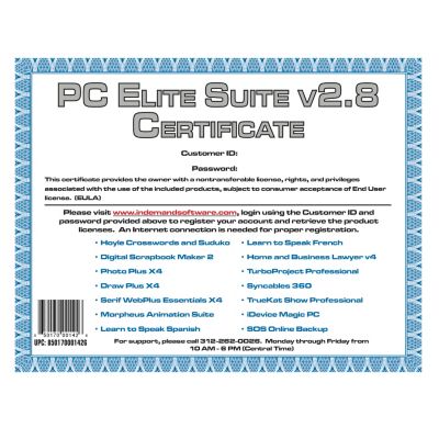 PCElite Suitev2.8 Certificate
