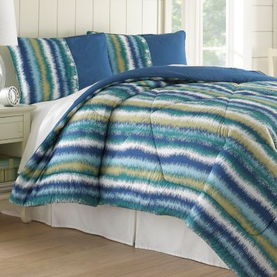 435-162 - North Shore Linens&trade; "Bahama Stripe" Seersucker Three-Piece Comforter Set